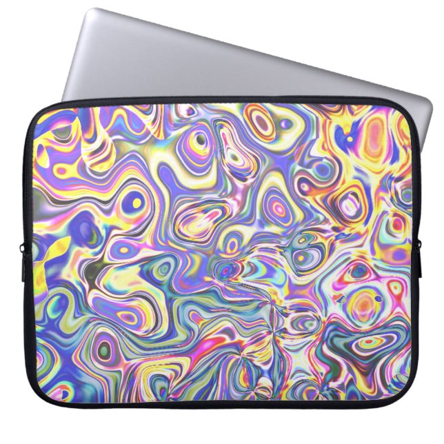 Amethyst Multifärgad Amoeba Mönster Laptop Sleeve (Framsidan)