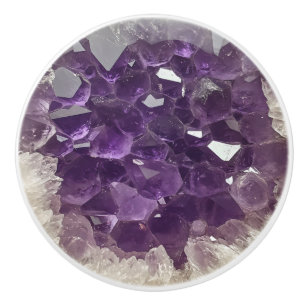 Amethyst Nature Gemstone Mönster Knopp