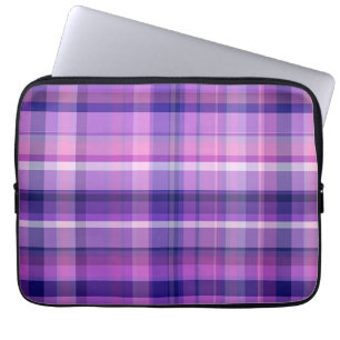 Amethyst Navy Blue Cotton Candy Rosa Madras Laptop Sleeve