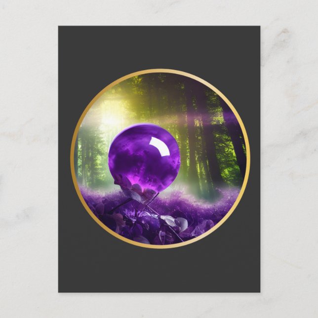 Amethyst Orb Fantasy Digital Art Vykort (Framsida)