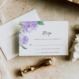 Amethyst Peony Bröllop Mail-in OSA Kort