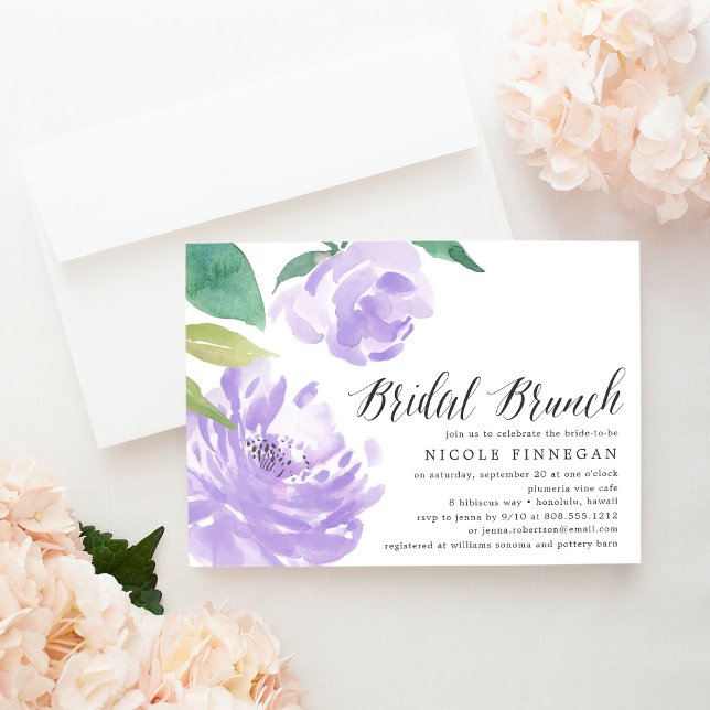 Amethyst Peony | Möhippa Brunch-inbjudan Inbjudningar (Skapare uppladdad)