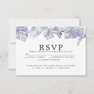 Amethyst Plum Watercolor Tropical Löv OSA Kort