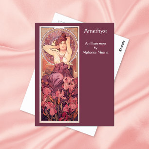 Amethyst Precious Stones Alphonse Mucha Vykort