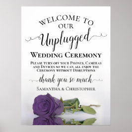 Amethyst Ro Elegant Unplugged Bröllop Ceremony Poster