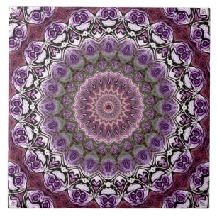 Amethyst Rosa Kalejdoskop Mandala Mönster Kakelplatta