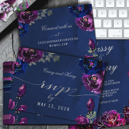 Amethyst Sapphire Navy Jewel Tones Wedding Online OSA Kort