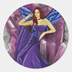 Amethyst stol Sticker Runt Klistermärke