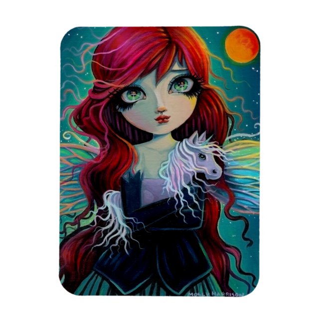 Amethyst Unicorn Fairy Fantasy Art Magnet (Vertikal)