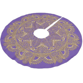 Amethyst Violett Purpur Mandala Stjärna Konst Möns Julgransmatta Borstad Polyester