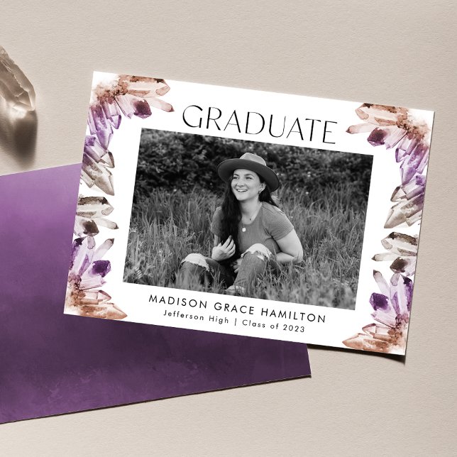Amethyst Watercolor Crystals Photo Studenten Meddelande (Skapare uppladdad)