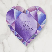 Amethyst Watercolor Heart 33:e Bröllop-årsdagen
