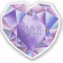 Amethyst Watercolor Heart 33:e Bröllop-årsdagen