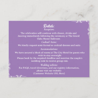 ​Amethyst & White Botanical Enclosure Card Tilläggskort