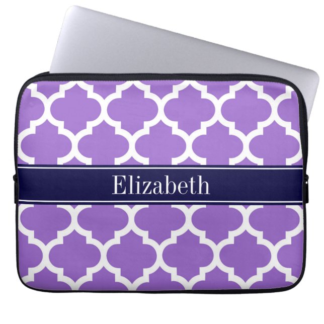 Amethyst Wht Moroccan #5 Laptop Sleeve (Framsidan)
