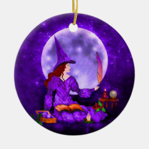 Amethyst Witch Mabon Ornament
