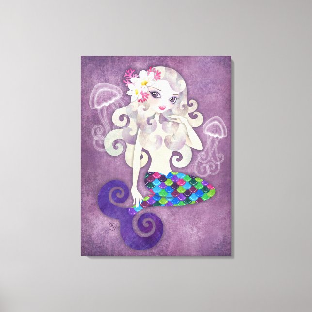 Amethyste Stretched Wrapped Canvas Print Wall Art (Framsida)
