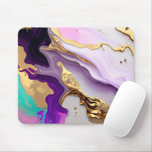 Ametist & Blush Marmor med Flytande Guld Musmatta