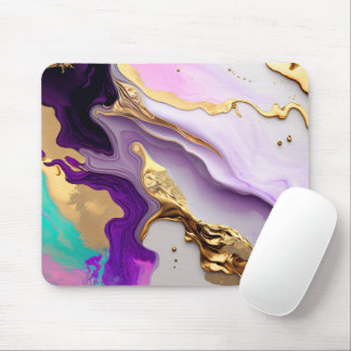 Ametist & Blush Marmor med Flytande Guld Musmatta