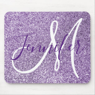 Ametist Glitter Foto Personlig Monogram Musmatta