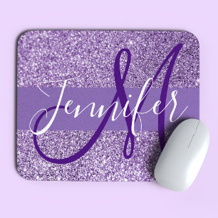 Ametist Glitter Foto Personlig Monogram Musmatta