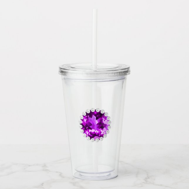 Ametist och pärlor take away mugg (Framsida)