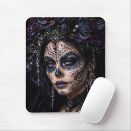 Ametist Orkidé Calavera – Gotisk Sockerskalle Musmatta