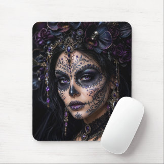 Ametist Orkidé Calavera – Gotisk Sockerskalle Musmatta