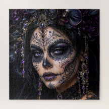 Ametist Orkidé Calavera – Gotisk Sockerskalle