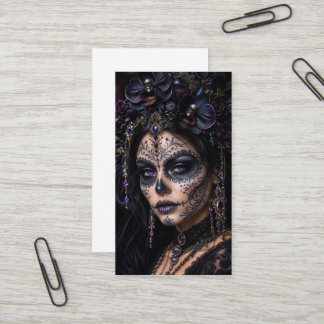 Ametist Orkidé Calavera – Gotisk Sockerskalle Visitkort