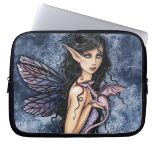 Ametistdrake Lila Älv Konst Fantasi Laptop Sleeve