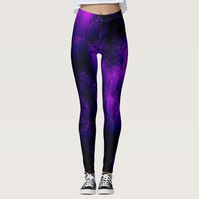 Ametyst-Abstrakt Leggings (Framsida)