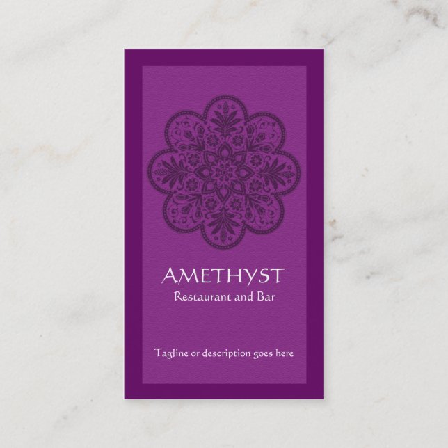 Ametyst-Affärskortet för ornament Visitkort (Framsida)