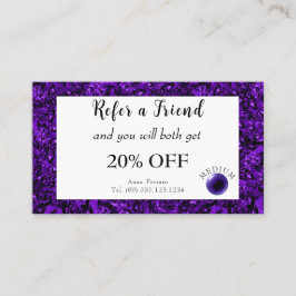 Ametyst & Ametyst Crystal Boll Psychic Medium Rabattkort