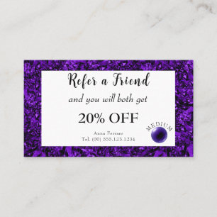 Ametyst & Ametyst Crystal Boll Psychic Medium Rabattkort