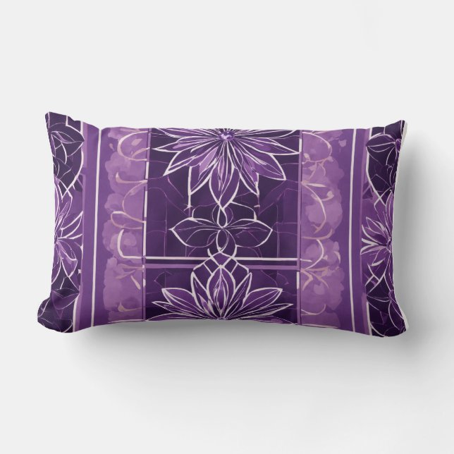 Ametyst Blommigt Long Pillow - Minimalist Tiled El Lumbarkudde (Framsida)