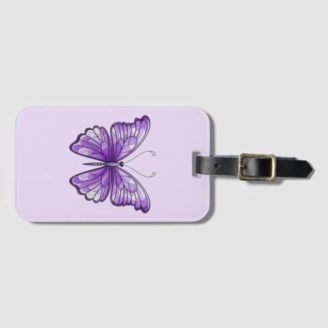 Ametyst Butterfly Luggage Tag Bagagebricka (Framsida horisontal)