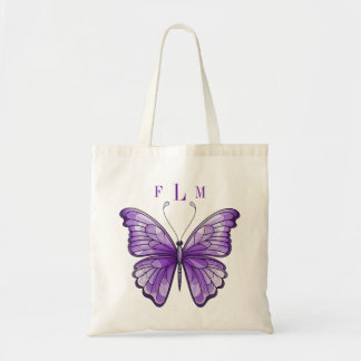 Ametyst Butterfly Monogram Tote Tygkasse