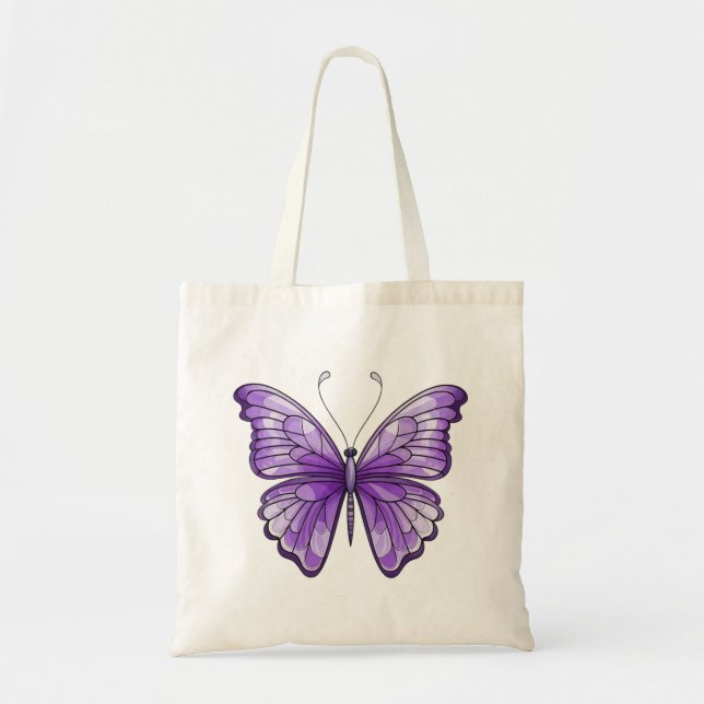 Ametyst Butterfly Tote Tygkasse (Framsidan)