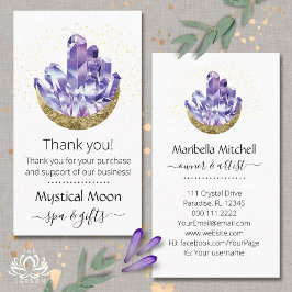 Ametyst Crystal Crescent Måne Customer Tack Visitkort