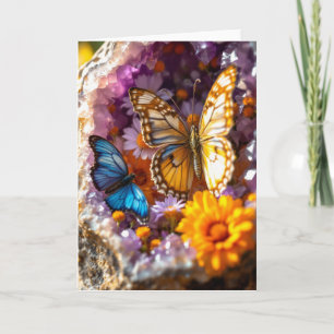 Ametyst Crystal Garden Butterfly-hälsningskort Kort