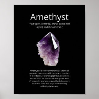 Ametyst Crystal Stone betyder Poster