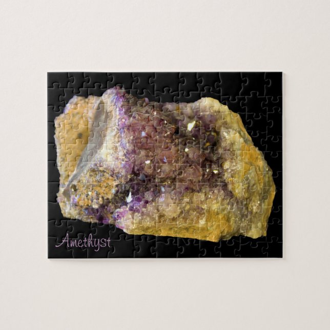 Ametyst Crystals Minerals Natur Fotografi Pussel (Horisontell)