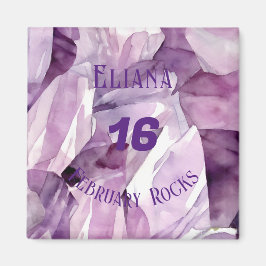 Ametyst februari Anpassningsbar på födelsedagen Magnet