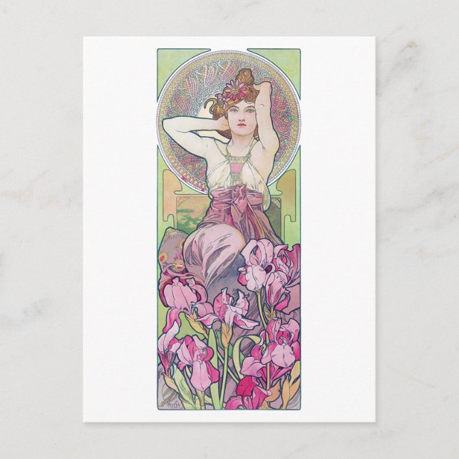 Ametyst (fyra judier), Alphonse Mucha Vykort (Framsida)