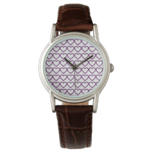 Ametyst Gemstone Heart Lila Armbandsur
