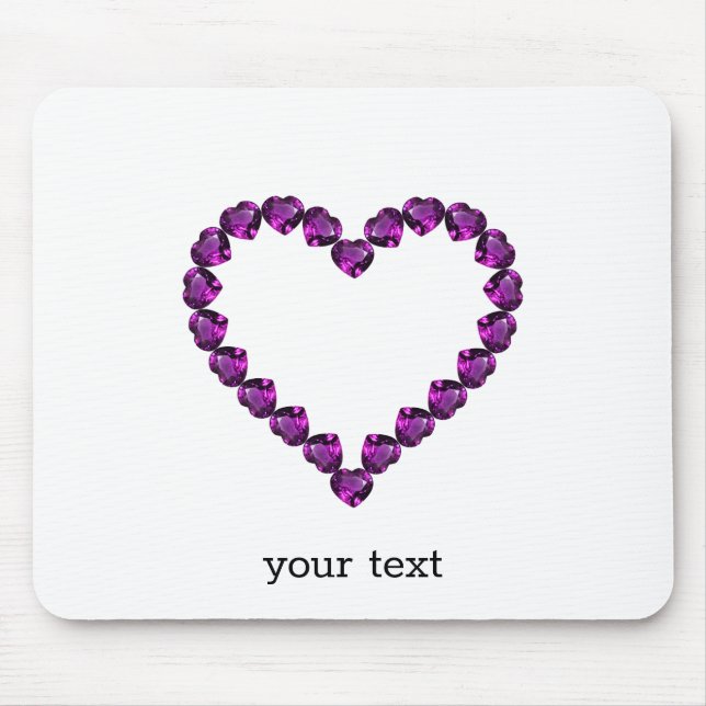 Ametyst Gemstone Heart Lila Musmatta (Framsidan)