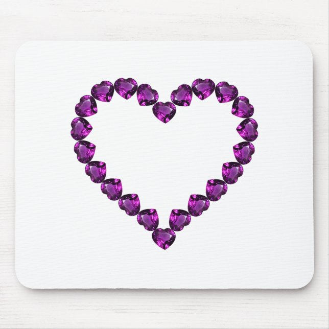 Ametyst Gemstone Heart Lila Musmatta (Framsidan)