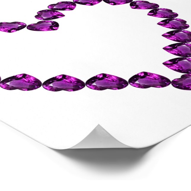 Ametyst Gemstone Heart Lila Poster (Hörn)