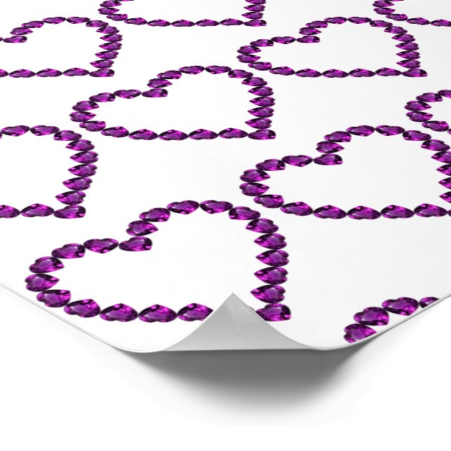 Ametyst Gemstone Heart Lila Poster (Hörn)